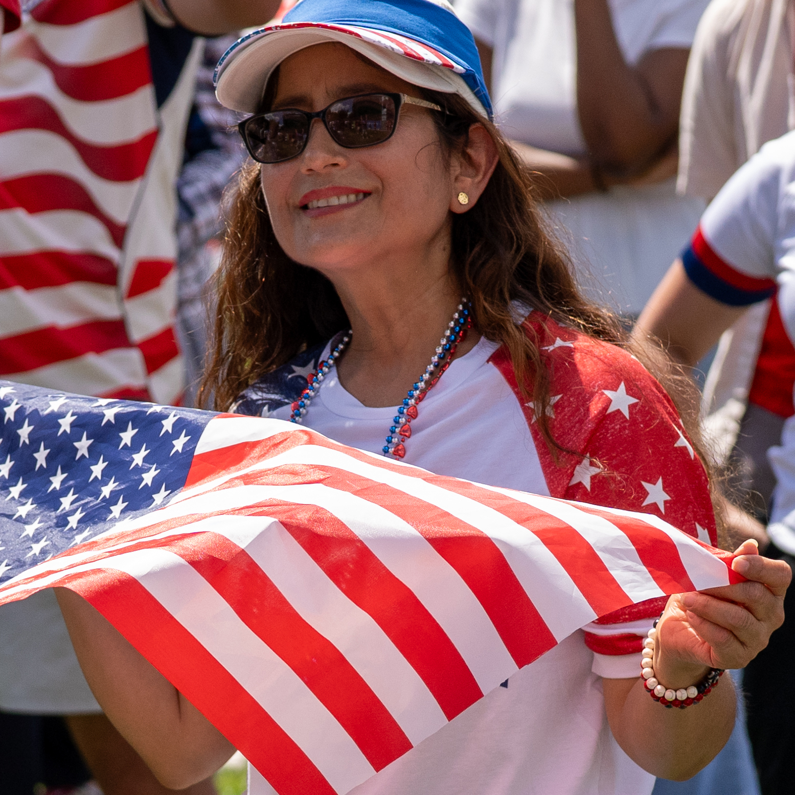 USA fan showing her colors