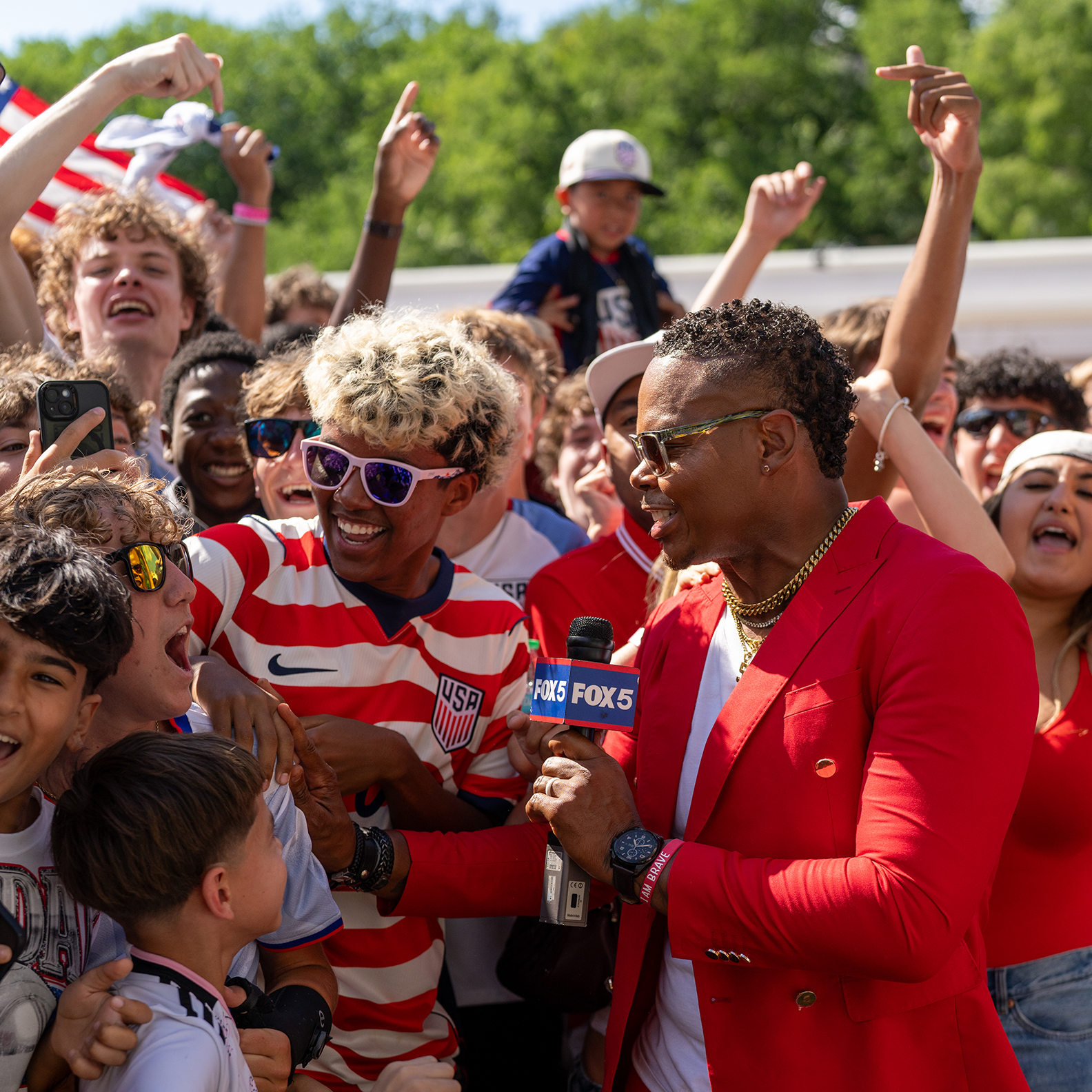 USA fans celebrating a win.