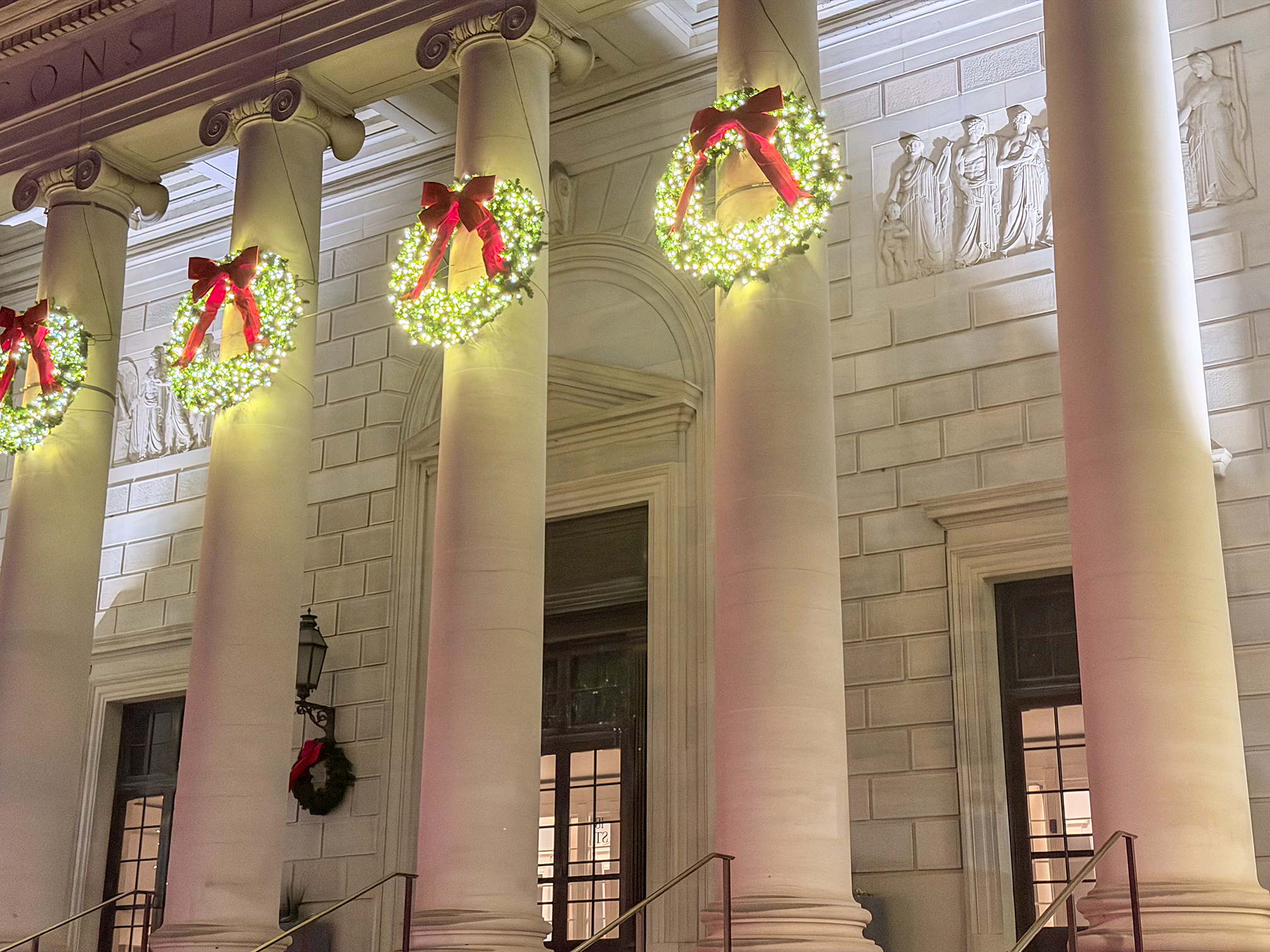 Lit up Christmas Wreaths