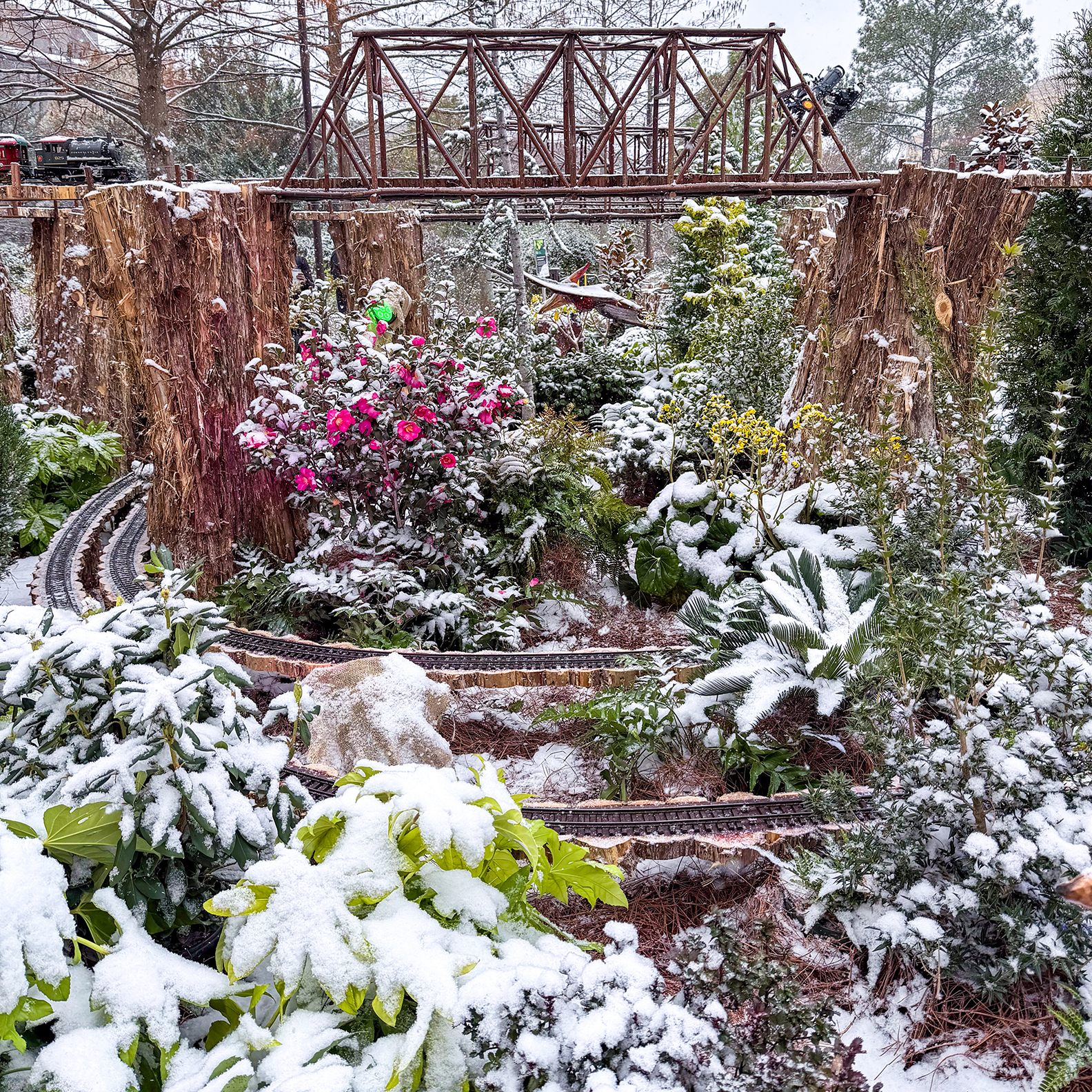 Snowy Outside Train Display