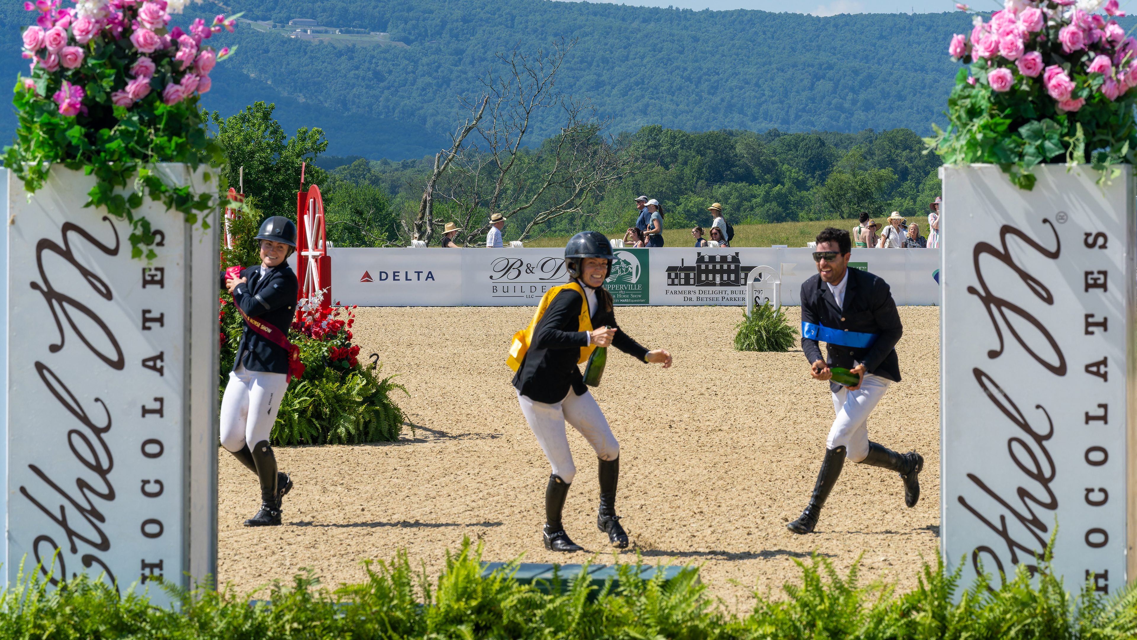 The three winners of the $200,000 FEI CSI4* Upperville Jumper Classic